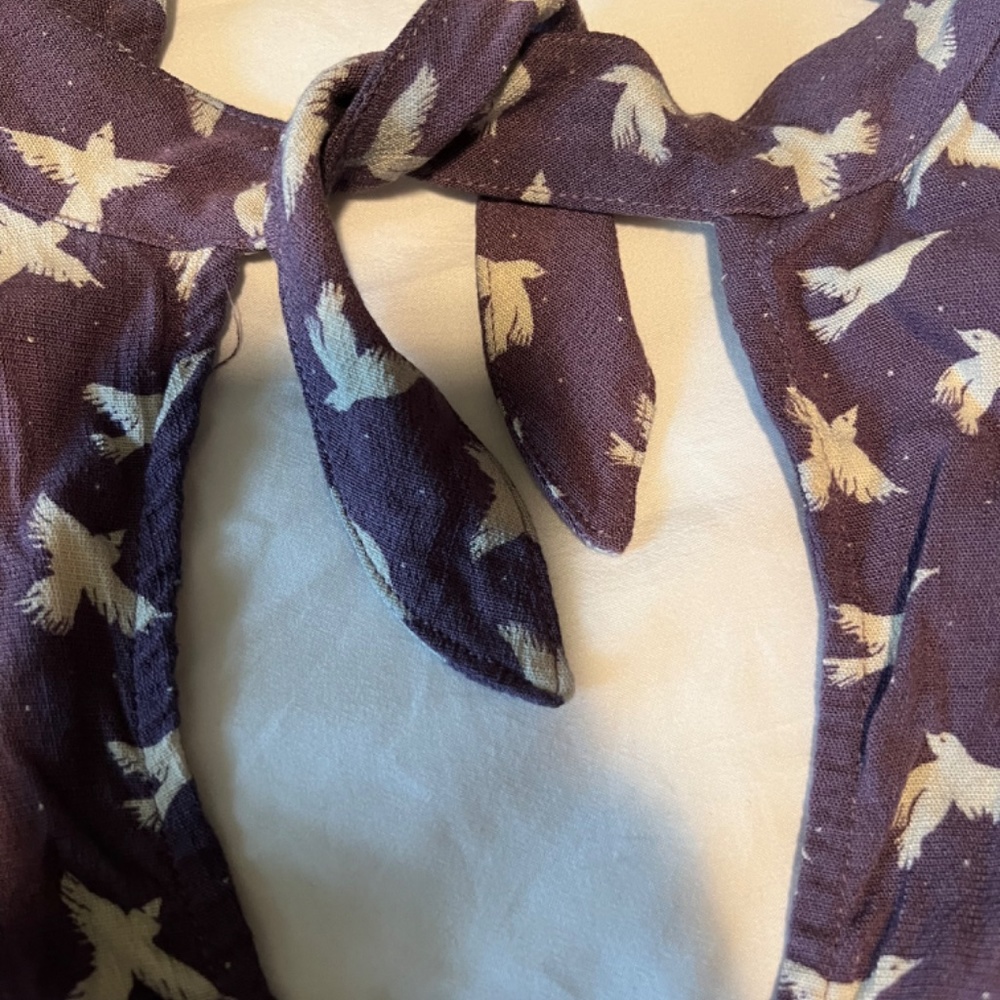 Free People Lavender Body Suit with White Birds - Picture 4 of 6